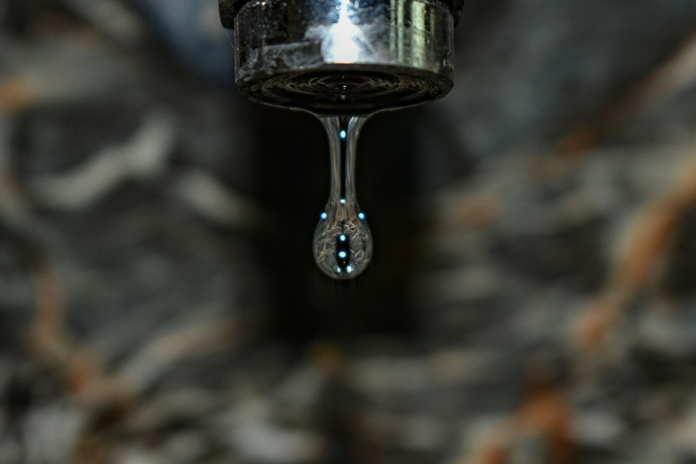 Water dripping from a faucet
